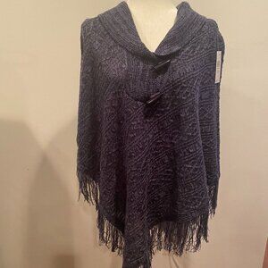 NWT Allie & Rob Knit Poncho with Fringe - Size S/M
